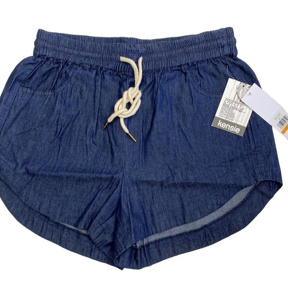 Kensie Blue Shorts Denim Like Material, Size Small, Brand New - Picture 1 of 9